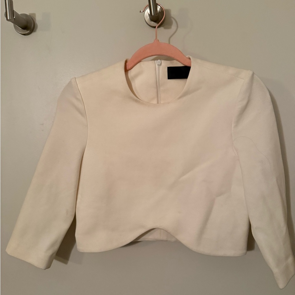 Elegant Cream Cropped Jacket